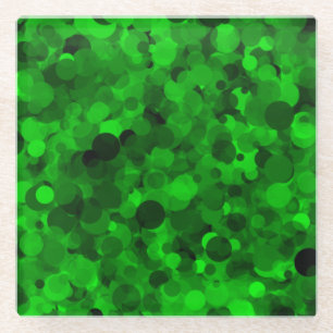 Green Dot Glass Coaster