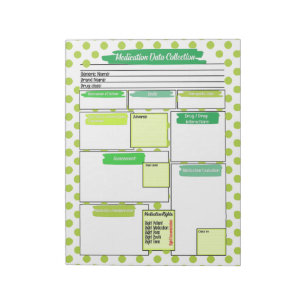 Green Dot  Healthcare Student Medication Template  Notepad