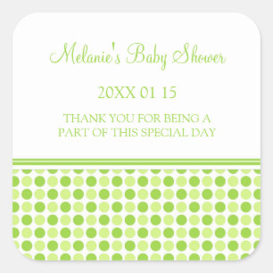 Green Dots Baby Shower Favour Stickers