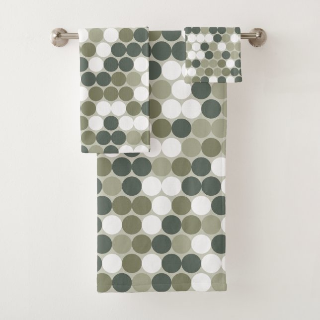 Green dots bath towel set (Insitu)