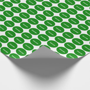 Green Dots Pattern On White With Name Wrapping Paper
