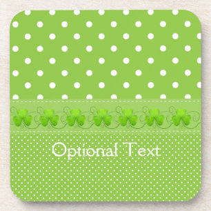 Green, Dots & Shamrocks Coaster