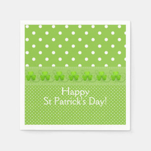 Green, Dots & Shamrocks Napkin