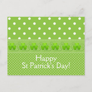 Green, Dots & Shamrocks Postcard