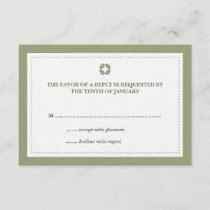 Green dotted border wedding rsvp response