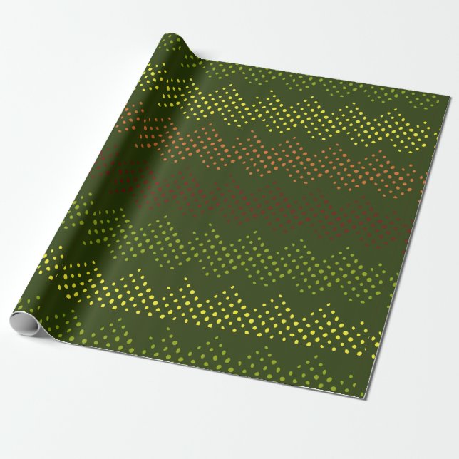 Green Dotted Pattern Wrapping paper (Unrolled)