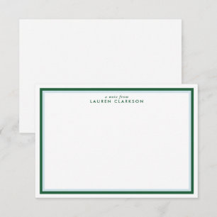 Green Double Frame Modern Stationery Note Card
