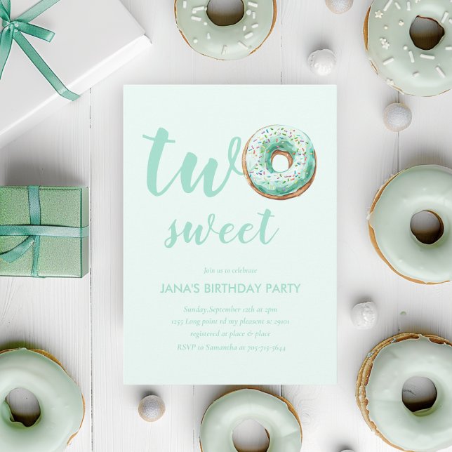  Green Doughnut Birthday Invitation (Creator Uploaded)
