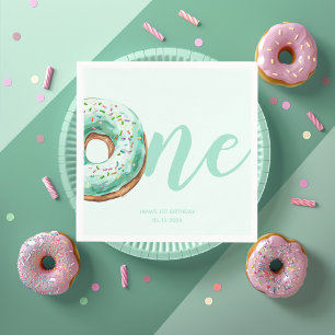 Green Doughnut Birthday Napkin