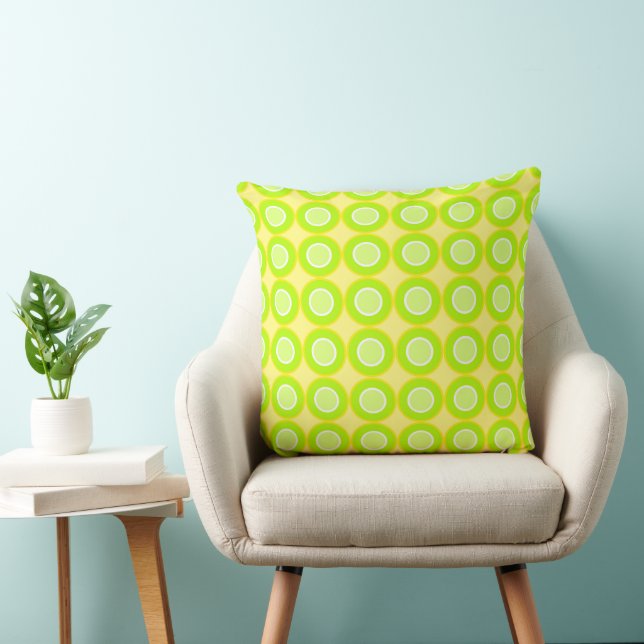Green Doughnuts With Pastel Green Filling On Yello Cushion (Chair)