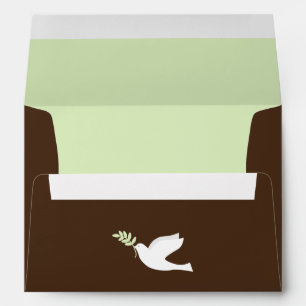 Green Dove Christening Envelopes