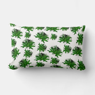 Green Dracaena Fern Leaves, Lumbar Cushion
