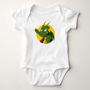 Green dragon  cartoon baby bodysuit