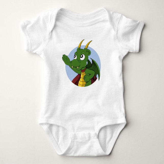 Green dragon  cartoon baby bodysuit (Front)