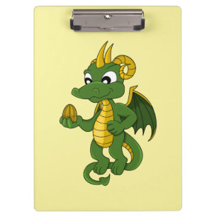 Green dragon cartoon  clipboard