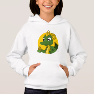 Green dragon cartoon hoodie