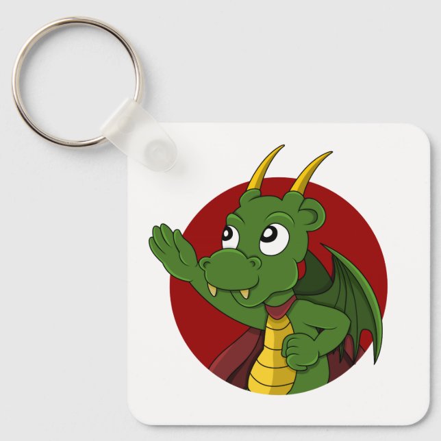Green dragon  cartoon  key ring (Front)