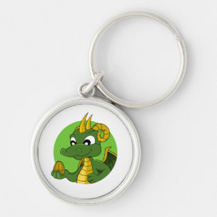 Green dragon cartoon key ring