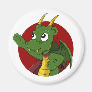 Green dragon  cartoon  magnet