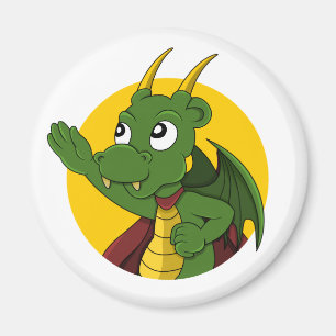 Green dragon  cartoon  magnet