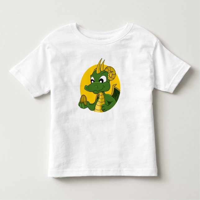 Green dragon cartoon toddler t-shirt (Front)