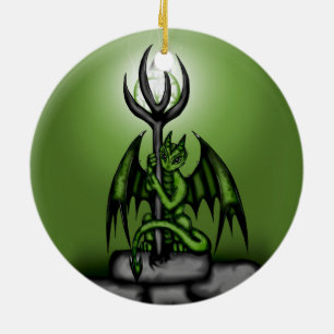 green Dragon Ceramic Ornament