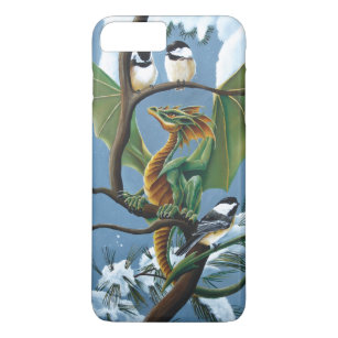 Green Dragon Chickadee Winter Case-Mate iPhone Case