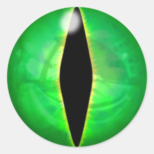 Green Dragon Eye Classic Round Sticker