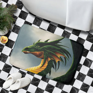 Green Dragon Fantasy Bath Mat