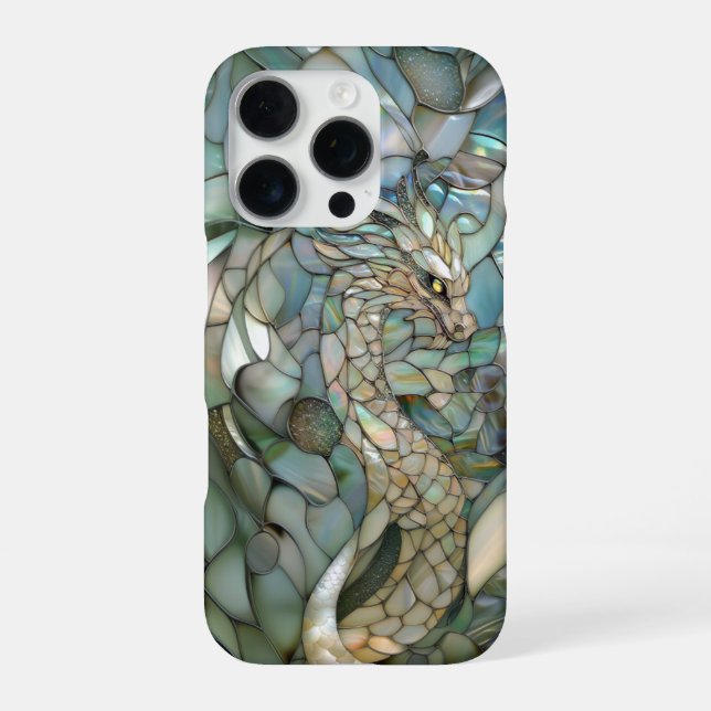 Green Dragon Faux Stained Glass iPhone Case (Back)