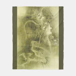 Green Dragon Fleece Blanket