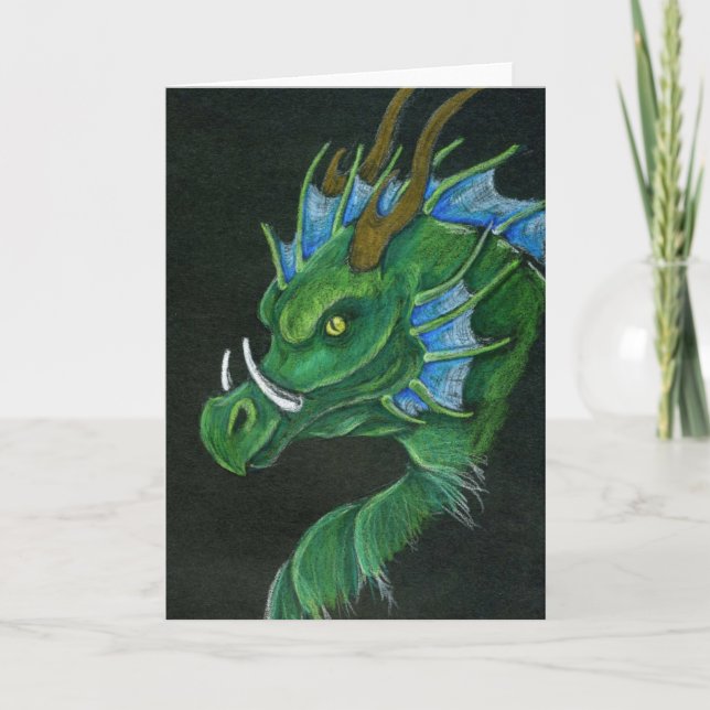 Green Dragon Greeting Card (Front)