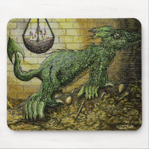 Green Dragon Guardian Mouse Pad