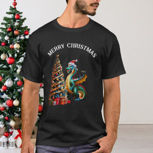 Green Dragon On Christmas Eve T-Shirt