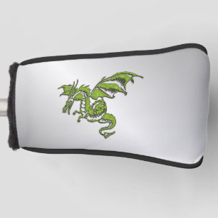 Green Dragon on Silver Golf Head Cover