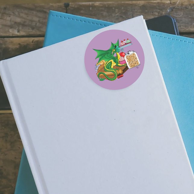 Green Dragon Pastry Chef Classic Round Sticker (Creator Uploaded)