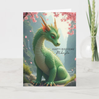 Green Dragon Personalised Birthday Card