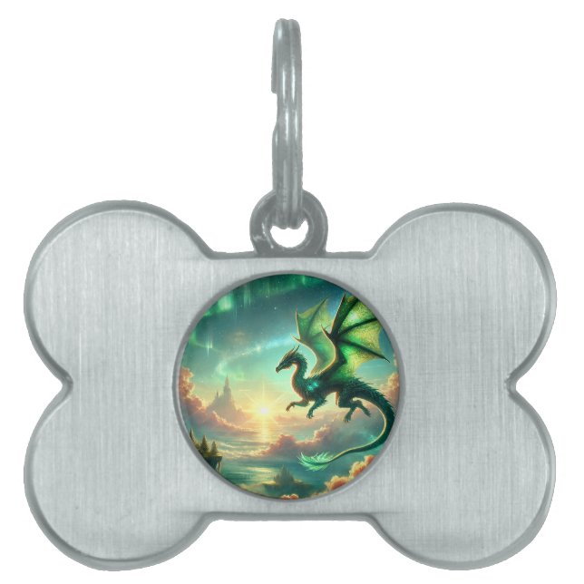 Green Dragon Pet ID Tag (Front)