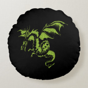 Green Dragon Round Cushion
