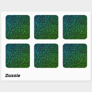 Green Dragon Scale Square Sticker