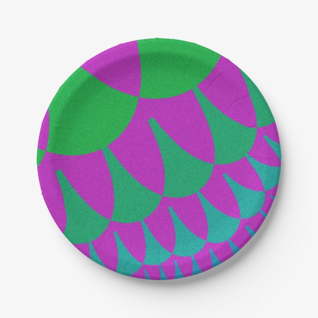 Green Dragon Scales Paper Plate (Front)