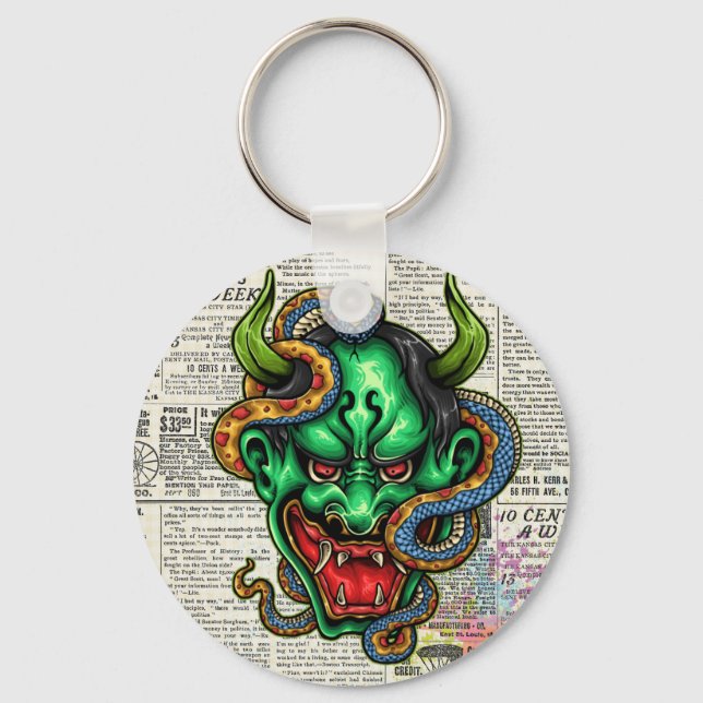 Green Dragon Tattoo   Key Ring (Front)