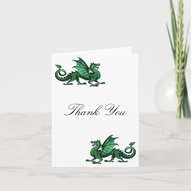Green Dragon Thank You Card (Front)
