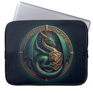 Green Dragon w/ Shield Laptop Sleeve