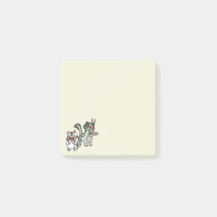 Green dragon white tiger post-it notes