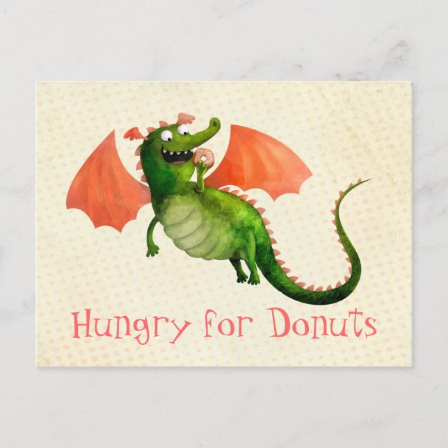 Green Dragon with Doughnut Postcard (Front)