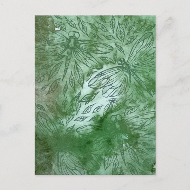 Green Dragonflies Dragonfly Lovers                 Postcard (Front)