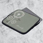 Green Dragonflies Laptop Sleeve<br><div class="desc">Protect your laptop while you're on the go with this alluring sleeve design featuring a trio of dragonflies and dandelions against a coloful background in sage green.  Customizable text allows you to alter fonts,  change text colors and sizes as you wish.  Personalize for yourself or makes a great gift.</div>