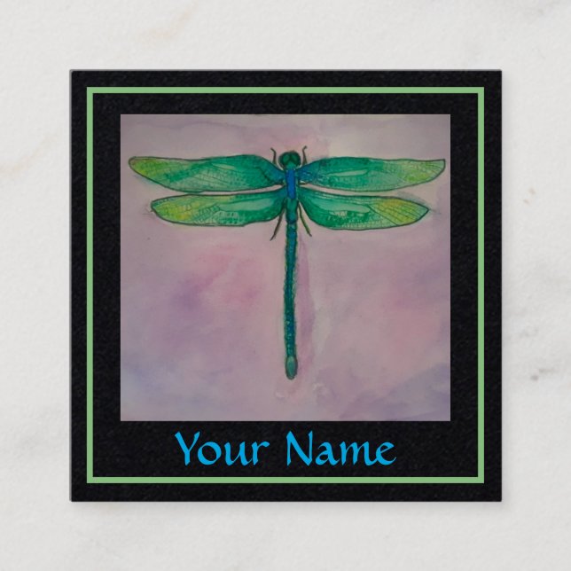 Green Dragonfly Business Cards (Front)
