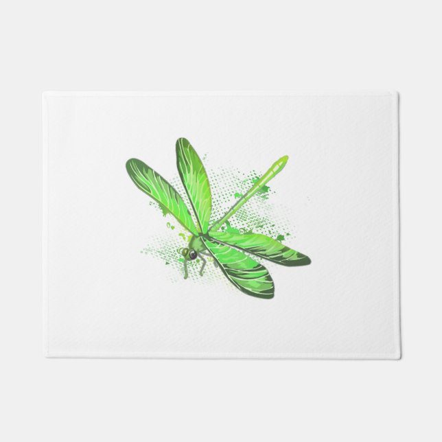 Green Dragonfly  Doormat (Front)